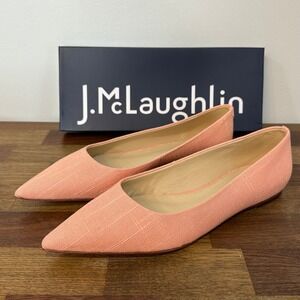 J. McLaughlin Coral Pink Pointed Toe Flats